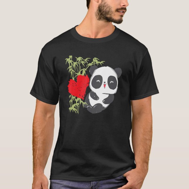 Camiseta Pañuelo Panda Corazón Corazón Animal Para Hombres  (Anverso)