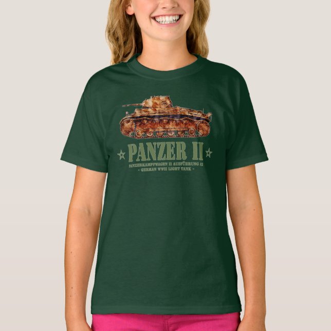 Camiseta Panzer II A2 Guerra Mundial Dos tanques de luz ale (Anverso)