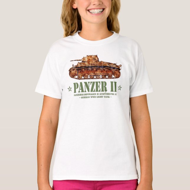 Camiseta Panzer II A2 Guerra Mundial Dos tanques de luz ale (Anverso)