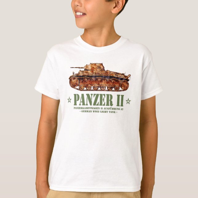 Camiseta Panzer II A2 Guerra Mundial Dos tanques de luz ale (Anverso)