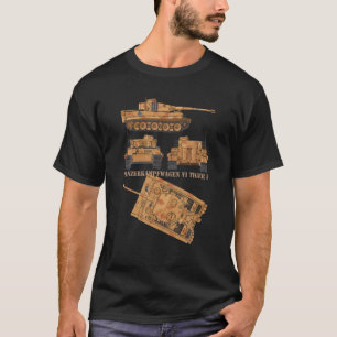 Camiseta Panzer VI Tigre I WW2 tanques militares alemanes D