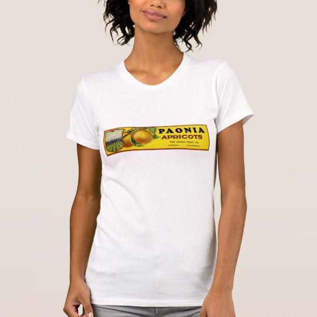 Camiseta Paonia Apricots Label Art (Anverso)