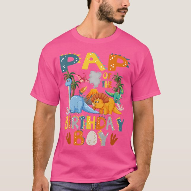 Camiseta Pap Del Fiesta Del Nacimiento T-Rex Dinosaur Bday (Anverso)