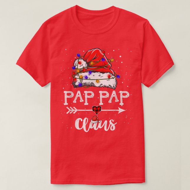 Camiseta Pap Pap Claus Christmas Light Pajama Family Matchi (Diseño del anverso)