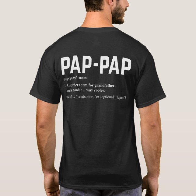Camiseta Pap Pap Definition Fathers Day (Reverso)