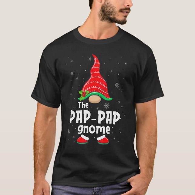 Camiseta Pap Pap Gnome Matching Family Group Christmas Part (Anverso)
