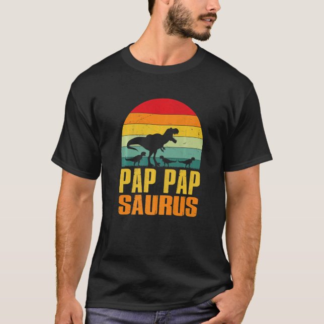 Camiseta Pap Papsaurus Rex Dinosaur Pap Pap Saurus Family M (Anverso)
