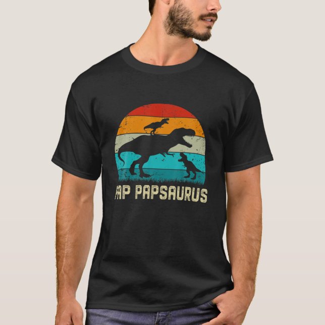 Camiseta Pap Papsaurus T Rex Dinosaur's Day for Dad (Anverso)
