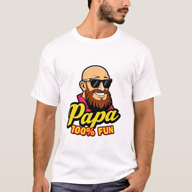 Camiseta Papa 100% fun  (Anverso)