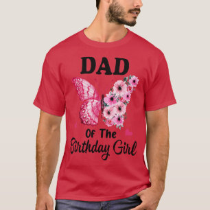 Camiseta Papá 1er primer cumpleaños familia mariposa F