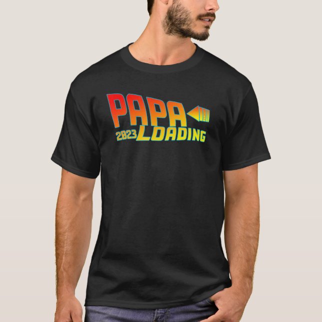 Camiseta Papa 2023 cargando la idea para el futuro papá (Anverso)