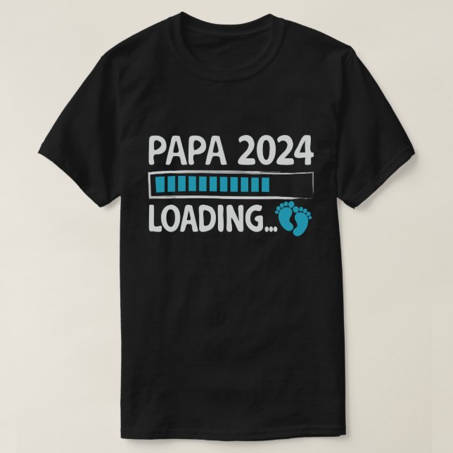 Camiseta Papa 2024 Cargando Invitación de embarazo nuevo pa (Diseño del anverso)