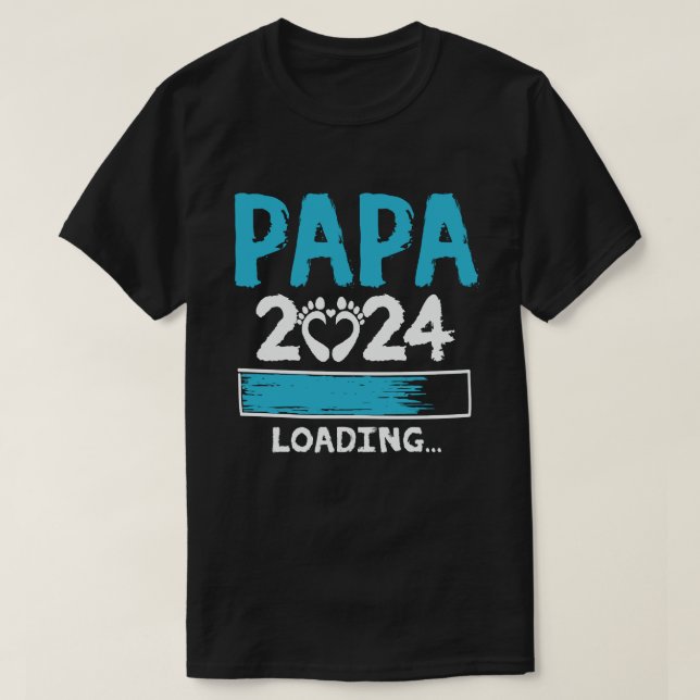 Camiseta Papa 2024 Cargando Invitación de embarazo nuevo pa (Diseño del anverso)