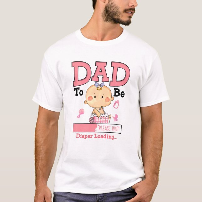 Camiseta Papá A Cargar Por Favor Espera Un Embarazo. (Anverso)