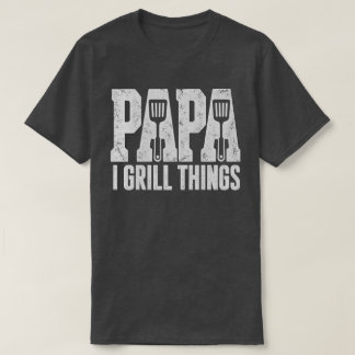 Camiseta Papa a la parrilla BBQ Papá Chef Asando Vintage Dí