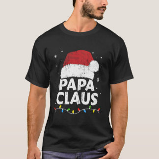 Camiseta Papa Abuelo Claus Luces Familia Pijama