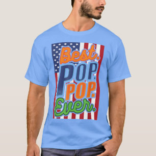 Camiseta Papá abuelo padre abuelo de la bandera pop estadou
