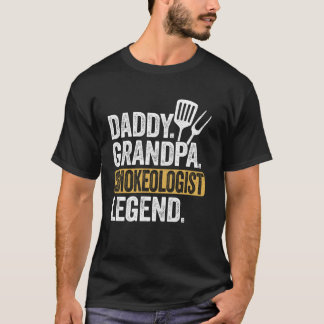 Camiseta Papá Abuelo Smokeólogo Legend Funny Retro Grilli