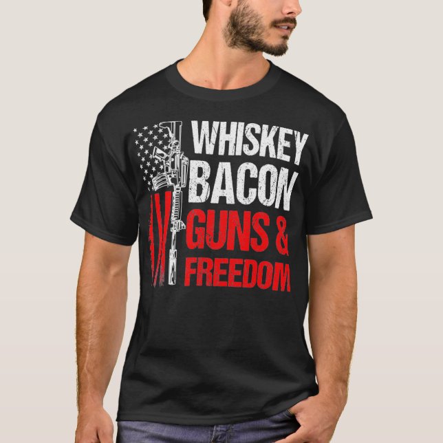 Camiseta Papá Abuelo veterano bandera de EE. UU. Whiskey Ba (Anverso)