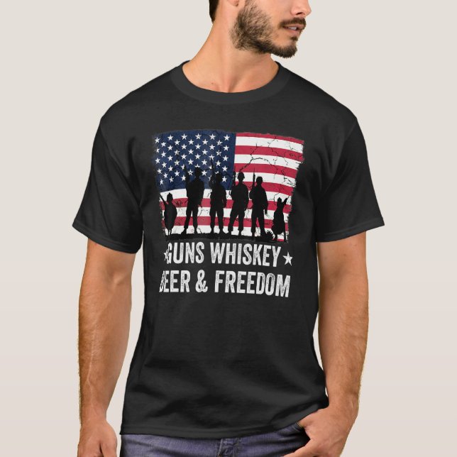 Camiseta Papá Abuelo Veterano De La Bandera De Los Ee.Uu. H (Anverso)