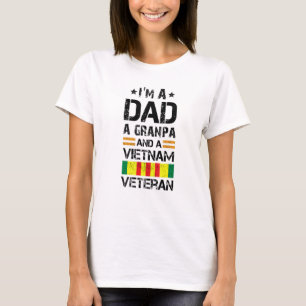 Camiseta Papá Abuelo Vietnam Veterano Hombres Vintage