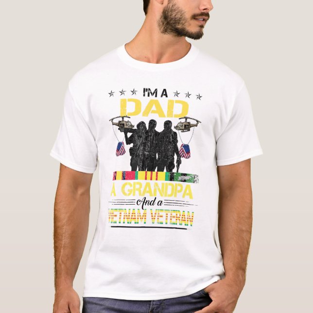 Camiseta Papá Abuelo Vietnam Veteranos de guerra (Anverso)