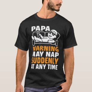Camiseta Papa Advertencia Puede Dormir la Siesta S