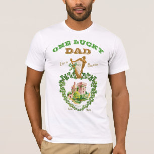 Camiseta Papá afortunado irlandés del castillo de Blarney d