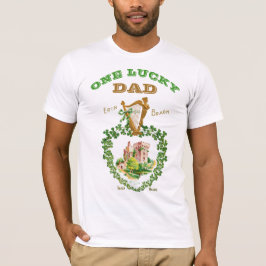 Camiseta Papá afortunado irlandés del castillo de Blarney d
