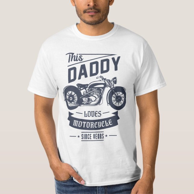 Camiseta Papá ama la motocicleta para regalo del día del pa (Anverso)