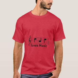 Camiseta Papá Ama La Música En La Hoja De Notación De Músic
