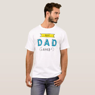 Camiseta Papá amarillo azul colorido moderno de la