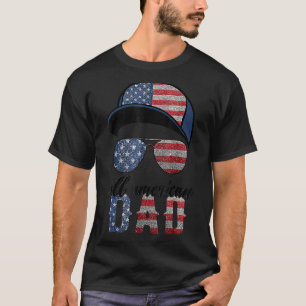 Camiseta Papá Americano Feliz Día del Padre 4 de Julio