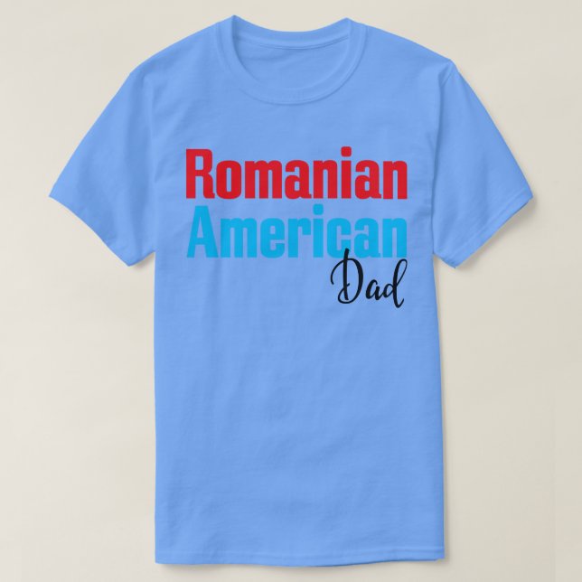 Camiseta Papá americano rumano 2 (Diseño del anverso)
