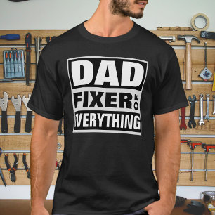 Camiseta Papá Arregla Todo Tipografía Blanca Negrita