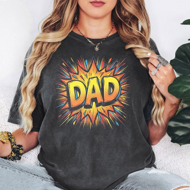 Camiseta Papá Arte Pop de Cómic Día del Padre Explosión (Subido por el creador)