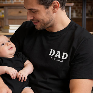 Camiseta Papá Audaz en Blanco y Negro Establecido