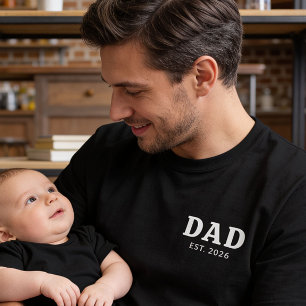 Camiseta Papá Audaz en Blanco y Negro Establecido