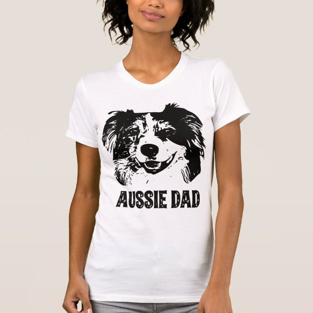 Camiseta Papá Aussie - Padre Pastor Australiano (Anverso)