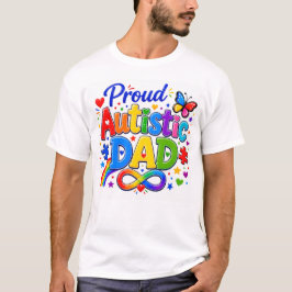 Camiseta Papá Autista Orgulloso Colorido Aceptación del Aut
