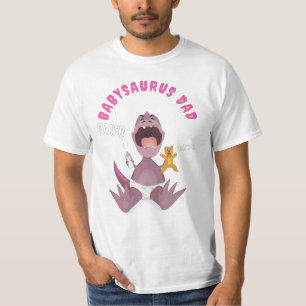 Camiseta Papá Babysaurus T-rex Rosa