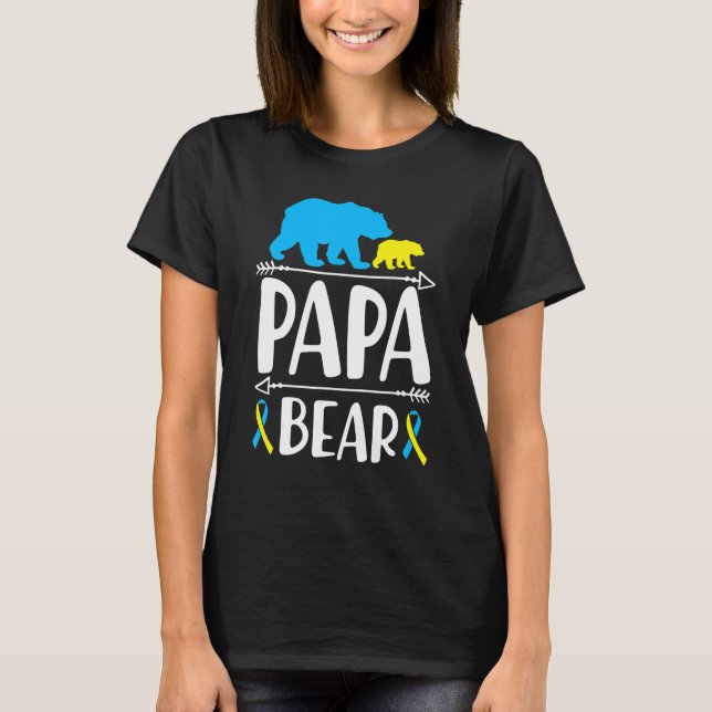 Camiseta Papa bajó la conciencia del síndrome de Down Papá  (Anverso)