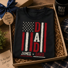 Camiseta Papá Bandera Americana Regalos para Papá Día del P