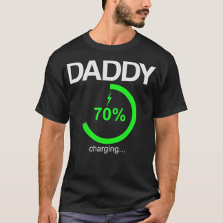 Camiseta Papa Batería Cargando Divertido Gráfico Novedad Pa