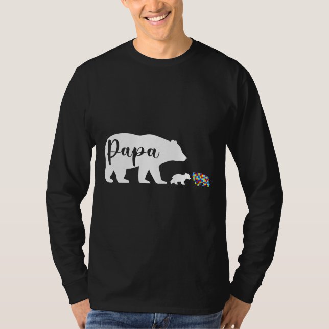 Camiseta Papa Bear Autism Awareness Love Support Family Aut (Anverso)