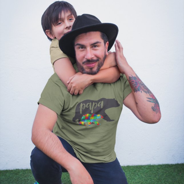 Camiseta Papa Bear Autism Bear Cub (Subido por el creador)