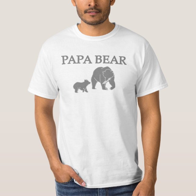 Camiseta "Papa Bear" Bear Fishing with Cub T-Shirt (Anverso)