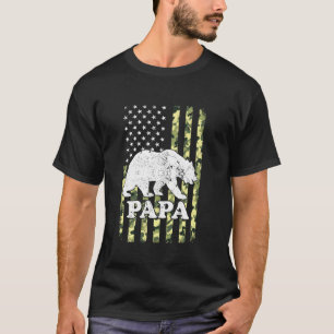 Camiseta Papa Bear Camping Camuflaje Senderismo Usa America