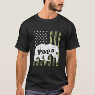 Camiseta Papa Bear Camuflaje Estados Unidos Bandera Día de 