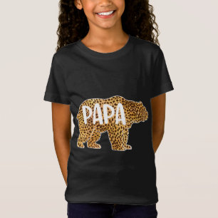 Camiseta Papa Bear Cheetah Leopard Print Gift Dad Gi